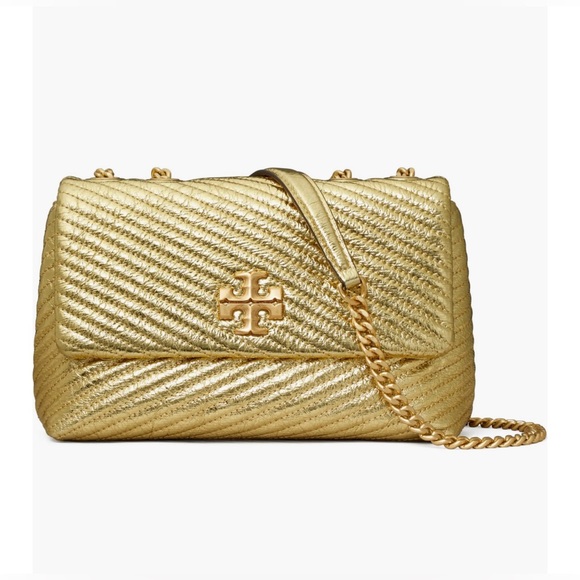 Tory Burch Handbags - *NWT*Tory Burch Small Moto Quilted Metallic Leather Convertible Shoulder Bag
